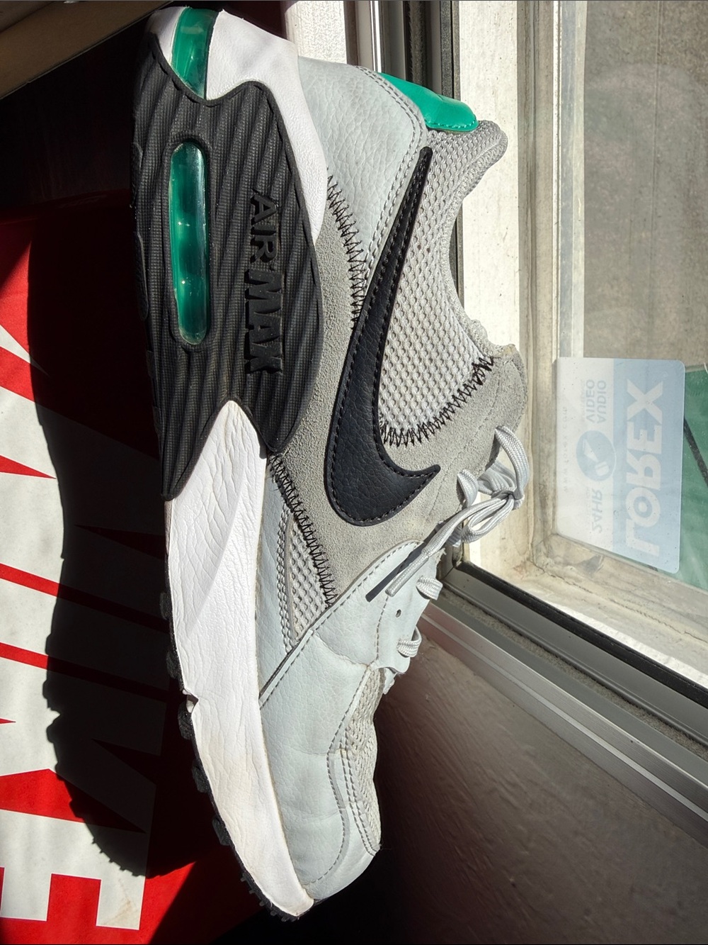 Nike Men’s Gray, Black and Teal Air Max Sneakers - Picture 3 of 6